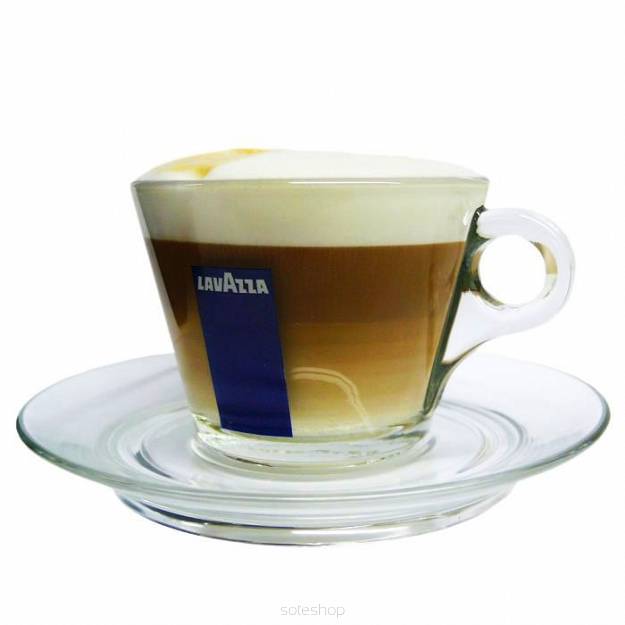 LAVAZZA • Filiżanka szklana + podstawka cappuccino • 150 ml